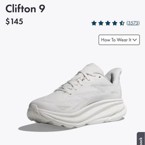 Brand New in Box Hoka Women’s Clifton 9, size 7.5 in all white